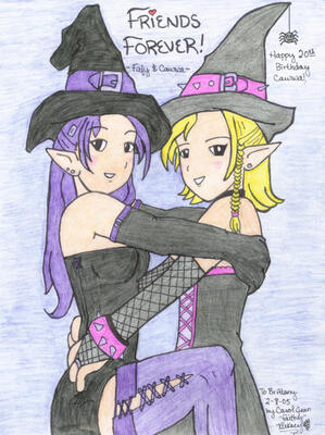 Forever Friends in Sharpie &amp; colored pencil