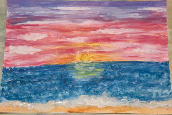 Sunset in watercolor