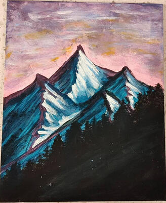 Mountains in acrylic